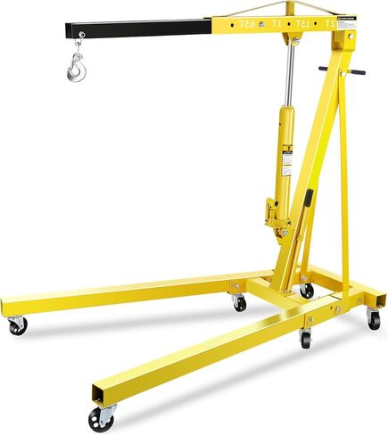 Garvee 2 Ton Engine Hoist Cherry Picker, 4400 Lbs Capacity with 6 Steel Casters & Foldable Design - Heavy-Duty Portable Hydraulic Crane for Truck Engines, Boat Motors, Farm Equipment in Saudi Arabia