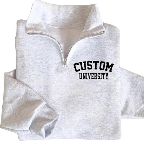 Custom University Quarter Zip Sweatshirt with Embroidered Campus Logo, Personalized College Pullover, Official Spirit Wear, Comfortable University Apparel, Tailored School Fleece in Saudi Arabia