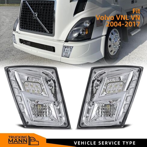 Full Led Performance Fog Lights Compatible with Volvo VNL VN 2004-2017 Aftermarket Replacement Led Fog Lights lamps Chrome Pair Left Driver and Right Passenger Side in Saudi Arabia