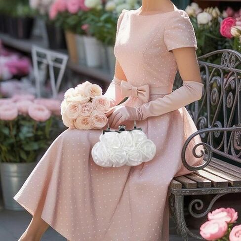 White Evening Clutch Purses for Women, Elegant White Rose Floral Handbag Small Flower Evening Bag with Detachable Chain for Wedding, Party, Prom in Saudi Arabia