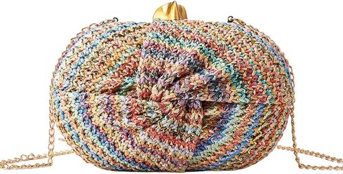 Straw Clutch Purse for Women Summer Woven Beach Handbag Party Wedding Clutch Evening Bag Wicker Purse in Saudi Arabia
