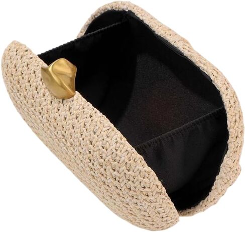 Straw Clutch Purse for Women Summer Woven Beach Handbag Party Wedding Clutch Evening Bag Wicker Purse in Saudi Arabia