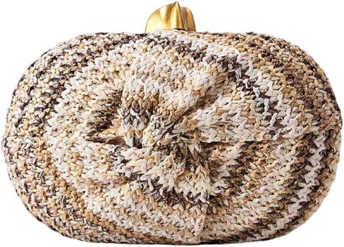 Straw Clutch Purse for Women Summer Woven Beach Handbag Party Wedding Clutch Evening Bag Wicker Purse in Saudi Arabia