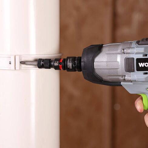 WORKPRO 3/8-inch Square to 1/4-inch Hex Quick Release Impact Socket Adapter and Bit Holder for Ratchet Wrenches, Drivers, Drills - Made from Durable CR-MO Steel in Saudi Arabia