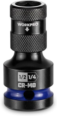 WORKPRO 3/8-inch Square to 1/4-inch Hex Quick Release Impact Socket Adapter and Bit Holder for Ratchet Wrenches, Drivers, Drills - Made from Durable CR-MO Steel in Kuwait