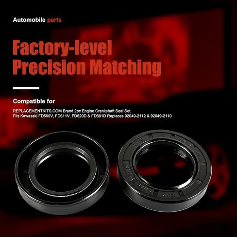 2-PC Engine Crankshaft Oil Seal Kit for FD590V FD611V FD620D FD661D | Also Fits John Deere Lawn Tractors | Replaces OEM 92049-2112 & 92049-2110 in Saudi Arabia