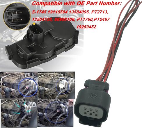 6 دبابيس Gen 4 خنق موصل الجسم الأسلاك تسخير لمحرك جنرال موتورز LS2 LS3 LS7 2006-2015 شيفروليه سيلفرادو جي إم سي سييرا تاهو سوبربان إسكاليد استبدال OE # 19259452 13504128 in Saudi Arabia