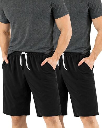 2Pcs Men Casual Shorts Loose Solid Color Daily Wear Travel Shorts in Saudi Arabia