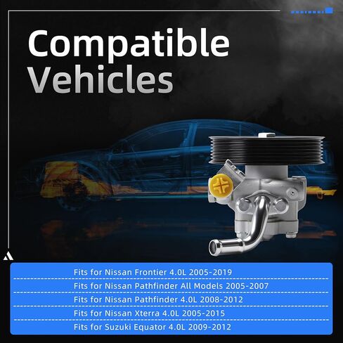 21-5451 Power Steering Pump with Pulley for Nissan Frontier/Pathfinder/Xterra 2005-2019, for Suzuki Equator 2009-2012, 4.0L, Power Assist Pump Replace# 96-05451, 49110-CB000, 49110-EA200 in Saudi Arabia