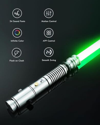 XenoSaber XRGB 3.0 Smooth Swing Dueling Light Saber for Adults, 16 Sound Fonts Motion Control Clan Style Light Saber with Infinite Color and Powerful APP, Rechargeable Metal Hilt in Kuwait