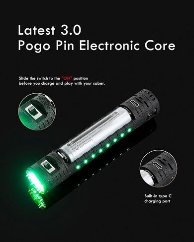 XenoSaber XRGB 3.0 Smooth Swing Dueling Light Saber for Adults, 16 Sound Fonts Motion Control Clan Style Light Saber with Infinite Color and Powerful APP, Rechargeable Metal Hilt in Kuwait