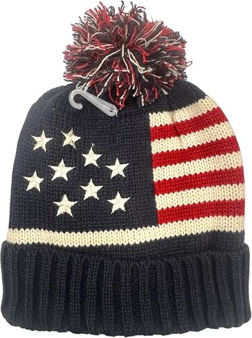 Embroidery Knitted Winter Beanie Ski Hat Stars Red & Blue, Blue Regular in Saudi Arabia