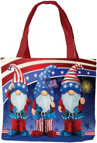 Briarwood Lane Patriotic Gnomes Canvas Tote Bag 14.5" x 15" in Saudi Arabia