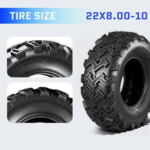 TRIBLE SIX 22x8-10 ATV/UTV Tires,22x8x10 All-Terrain Mud & Trail Tires,4PR,Tubeless,Set of 2 in Saudi Arabia