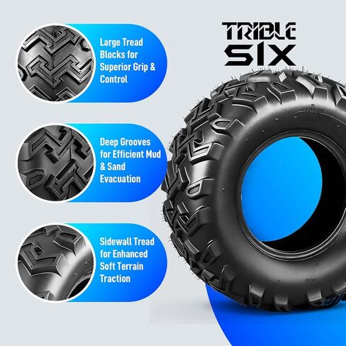 TRIBLE SIX 22x8-10 ATV/UTV Tires,22x8x10 All-Terrain Mud & Trail Tires,4PR,Tubeless,Set of 2 in Saudi Arabia