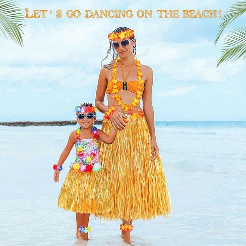 5 قطعة تنورة العشب حولا هاواي للنساء ملابس Luau للنساء تنانير العشب لحفلة Luau الاستوائية in Kuwait