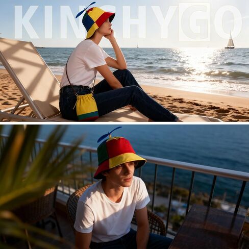 Funny Adult Propeller Hat Bucket Hat With Blue Propeller in Kuwait