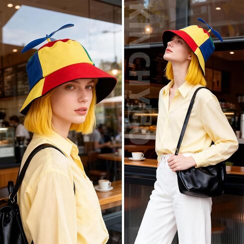 Funny Adult Propeller Hat Bucket Hat With Blue Propeller in Kuwait