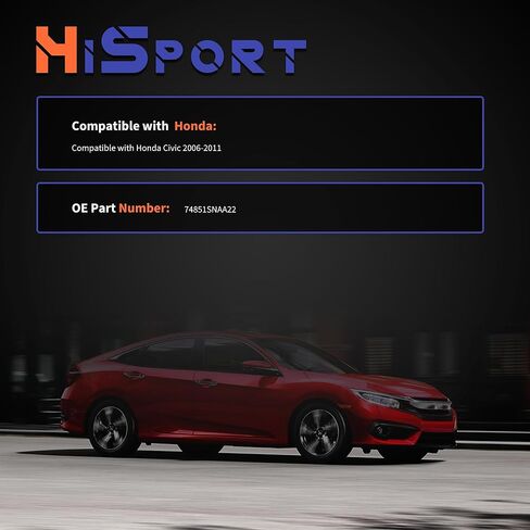 HiSport 74851SNAA22 مشغل قفل الباب الخلفي - مجموعة مزلاج الباب الخلفي متوافقة مع Honda Civic 2006 2007 2008 2009 2010 2011 in Kuwait