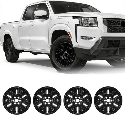 ROXX 17 inch Alloy Wheel Skin Covers for 2022-2024 Nissan Frontier SV SL/2025-2026 Nissan Frontier SL, 17'' Rim Covers ABS Material Hubcaps Snap-On Installation(5173, 4PCS, Matte Black) in Saudi Arabia