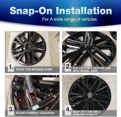 جلود عجلة 18 بوصة لسيارة Toyota Camry Hybrid 2025 2026، ABS + PC أغطية عجلات Hubcap مقاس 18 بوصة بديلة لـ 25 26 Camry Hybrid OEM #42611-AQ020/42611-AQ030 فضي وأسود لامع 4 قطع in Kuwait