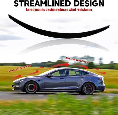 Rear Trunk Wing Spoiler for 2012-2024 Tesla Model S, Tesla Model S Spoiler Accessories (Gloss Black) in Saudi Arabia