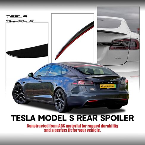 Rear Trunk Wing Spoiler for 2012-2024 Tesla Model S, Tesla Model S Spoiler Accessories (Gloss Black) in Saudi Arabia