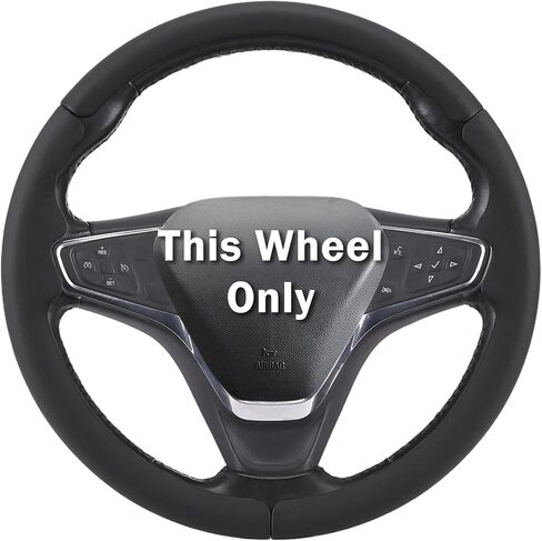 غطاء عجلة القيادة لسيارة Chevy Malibu 2016-2024/ Equinox 2018-2024/ Bolt EV 2017-2021/ Volt 2016-2019، غطاء عجلة القيادة لسيارة شيفروليه (جلد أسود مثقوب) in Saudi Arabia