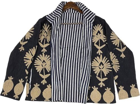 Silk Gram Cotton Suzani Jacket, Bohemian Style Coat, Unisex Short Embroidered Jacket, Ethnic Suzani TNT in Saudi Arabia