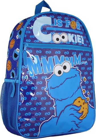 INTIMO Sesame Street Cookie Monster C حقيبة ظهر مزدوجة المقصورة لملفات تعريف الارتباط مقاس 16 بوصة in Kuwait