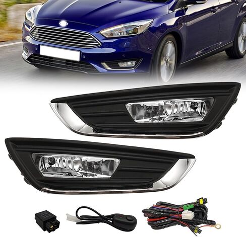 مصابيح الضباب لمصابيح القيادة الضبابية Ford Focus Bumper 2015-2018 يسار + يمين مع مفتاح تجميع السائق وجانب الركاب (لا تناسب طراز RS أو ST) in Kuwait
