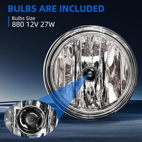 Fog Light Compatible with 2007-2013 GMC Sierra 1500, 2007-2014 Sierra 2500HD 3500HD Clear Lens Fog Lamps 880 12V 27W W/Bulbs Replacement GM2592161 GM25931611 in Saudi Arabia