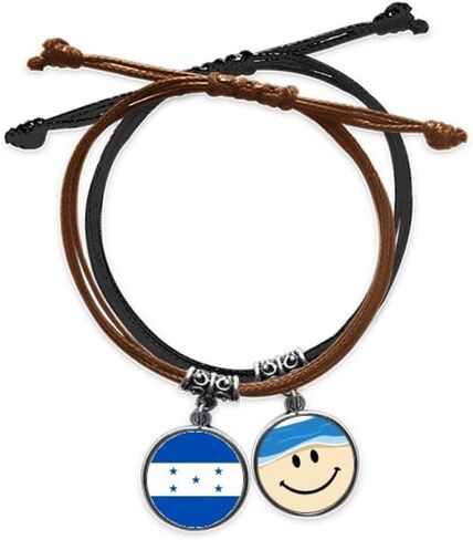 هندوراس العلم الوطني أمريكا الشمالية البلد سوار حبل سلسلة اليد الجلود الوجه المبتسم معصمه in Kuwait