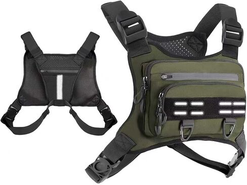 FLYDWV Breathable Chest Bag with Phone Pocket and Reflective Strips for Snowboarding Cycling Running and Streetwear in Kuwait