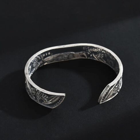 German Silver Coin Adjustable Bangle – Handmade 90% Silver Cuff Bracelet Inspired by 1935-1939 Coins, Double-Sided Antique Finish, Unisex Design for Men & Women in Saudi Arabia