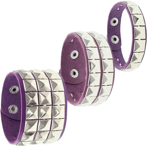 Studded Bracelet, 80s Leather Punk Rock Goth Gothic Bracelets for women men 3 Pcs in Saudi Arabia