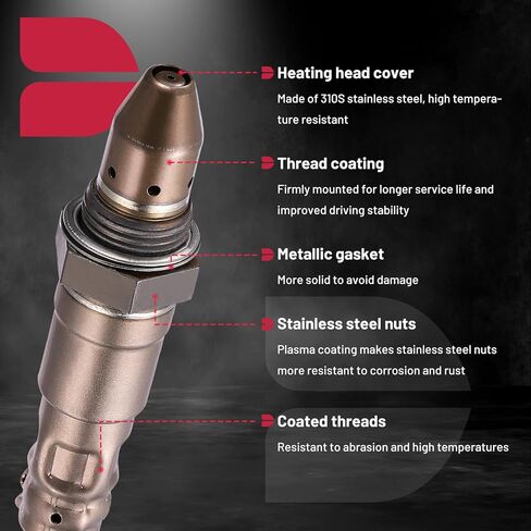 BDFHYK 234-9148 مستشعر الأكسجين O2 المنبع يسارًا أو يمينًا، متوافق مع نيسان متوافق مع موديلات إنفينيتي - لألتيما، باثفايندر، روغ، سينترا، 370Z، ماكسيما، Q40، Q50، Q60، Q70، QX50، QX60، قطعة واحدة in Kuwait