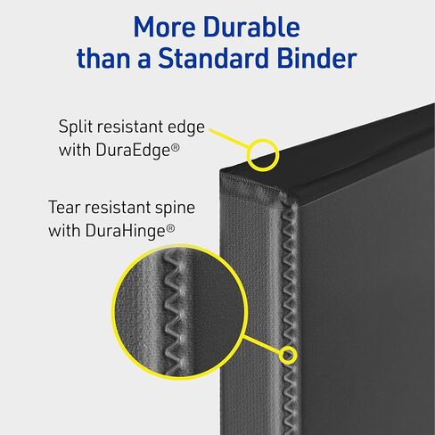 Avery Durable View 3 Ring Binders, 1.5 Inch Slant Rings, 375-Sheet Capacity, DuraHinge, 2.1 Inch Wide Spines, Customizable Clear Covers and Spines, Black Binders (12-Pack of 17021) in Saudi Arabia