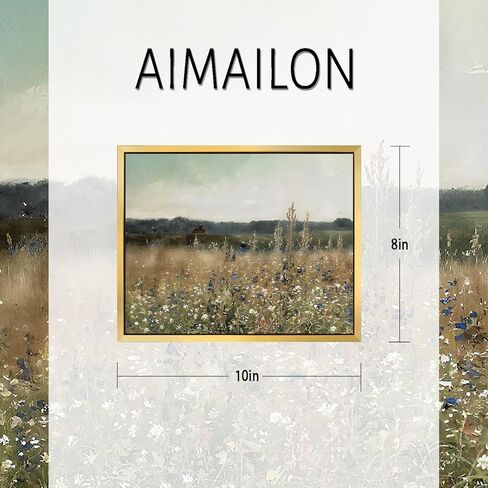 AIMAILON Vintage Gold Canvas Wall Art Framed Decor for Living Room - Home Decor Wall Prints Art Rustic Landscape Wall Art Wild Floral Botanical Pictures Wall Decor Artwork 8x10 in Saudi Arabia