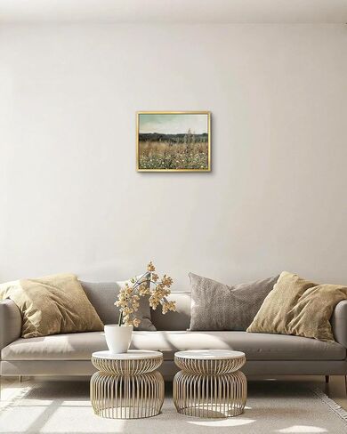 AIMAILON Vintage Gold Canvas Wall Art Framed Decor for Living Room - Home Decor Wall Prints Art Rustic Landscape Wall Art Wild Floral Botanical Pictures Wall Decor Artwork 8x10 in Saudi Arabia