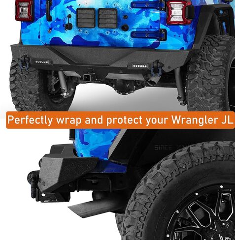 Hooke Road Rear Bumper for 2018-2026 Jeep Wrangler JL JLU (2/4 Doors), Offroad Back Bumper Built-in 2" Hitch Receiver, Upgraded D-rings, LED Lights in Saudi Arabia