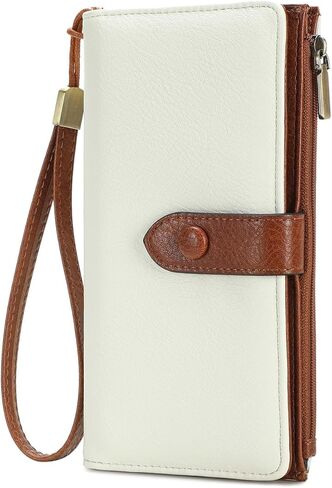 Wallet for Women, Slim Wallet Women RFID Wristlet Wallet Clutch Purse Large Capacity Credit Card Holder (Black) in Saudi Arabia