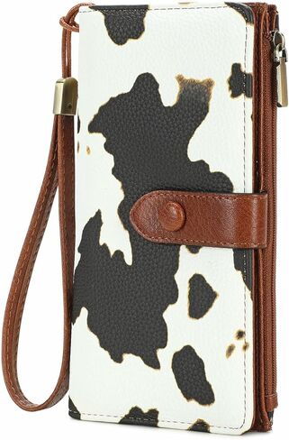 Wallet for Women, Slim Wallet Women RFID Wristlet Wallet Clutch Purse Large Capacity Credit Card Holder (Black) in Saudi Arabia