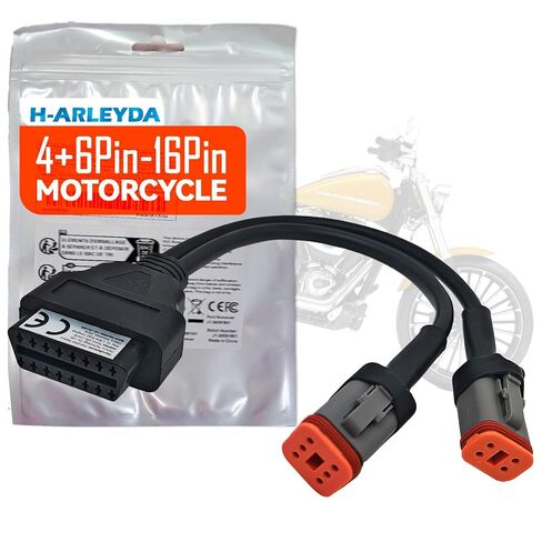 محول obd2 لـ Harleyy، 2 في 1 [4 Pin + 6 Pin] إلى كابل تشخيص الدراجة النارية 16 Pin، موصل أداة الماسح الضوئي الاحترافي لنماذج Softail وSportster in Saudi Arabia