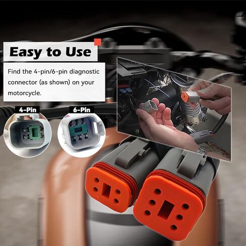 محول obd2 لـ Harleyy، 2 في 1 [4 Pin + 6 Pin] إلى كابل تشخيص الدراجة النارية 16 Pin، موصل أداة الماسح الضوئي الاحترافي لنماذج Softail وSportster in Saudi Arabia