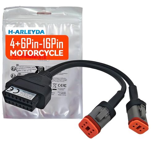 محول obd2 لـ Harleyy، 2 في 1 [4 Pin + 6 Pin] إلى كابل تشخيص الدراجة النارية 16 Pin، موصل أداة الماسح الضوئي الاحترافي لنماذج Softail وSportster in Saudi Arabia