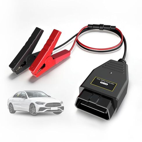 MR CARTOOL E50 obdii موفر ذاكرة السيارة 12 فولت كابل إمداد الطاقة في حالات الطوارئ مع مشبكين من التمساح in Kuwait