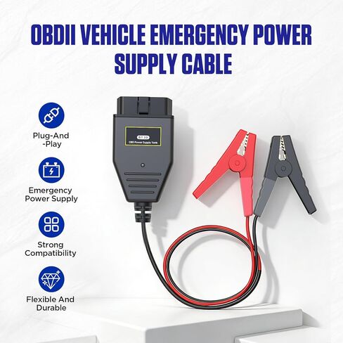 MR CARTOOL E50 obdii موفر ذاكرة السيارة 12 فولت كابل إمداد الطاقة في حالات الطوارئ مع مشبكين من التمساح in Kuwait