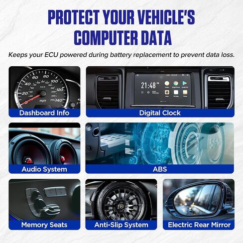 MR CARTOOL E50 obdii موفر ذاكرة السيارة 12 فولت كابل إمداد الطاقة في حالات الطوارئ مع مشبكين من التمساح in Kuwait
