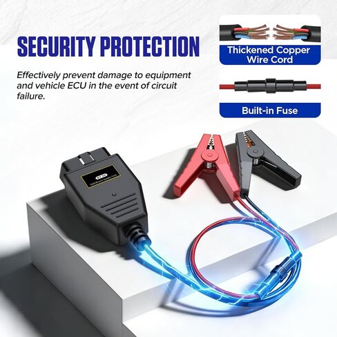 MR CARTOOL E50 obdii موفر ذاكرة السيارة 12 فولت كابل إمداد الطاقة في حالات الطوارئ مع مشبكين من التمساح in Kuwait